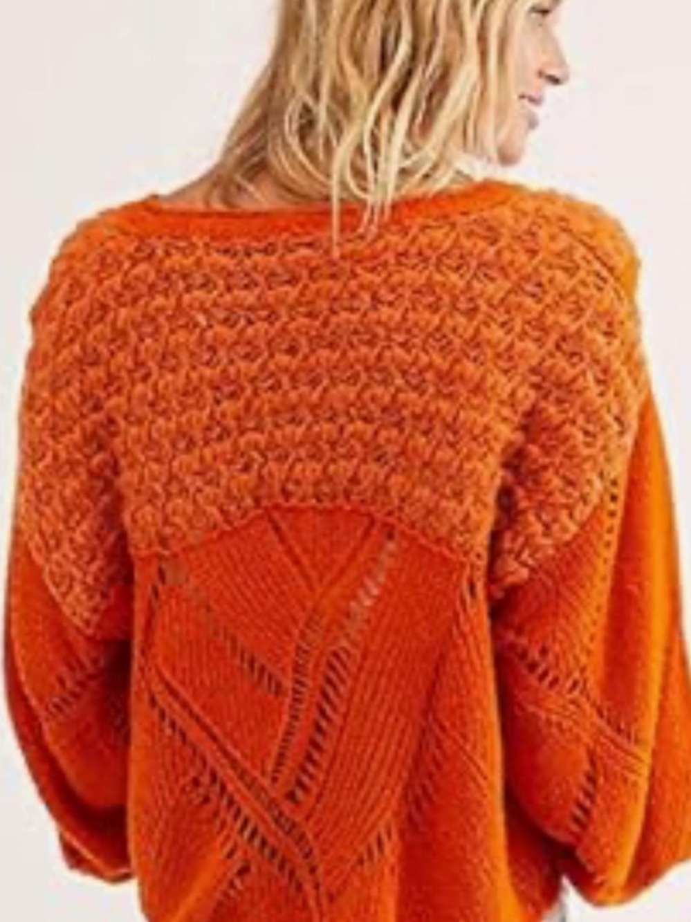 Free People Electric Orange Lily Snowball Knit Sweater - Picture 2 of 5